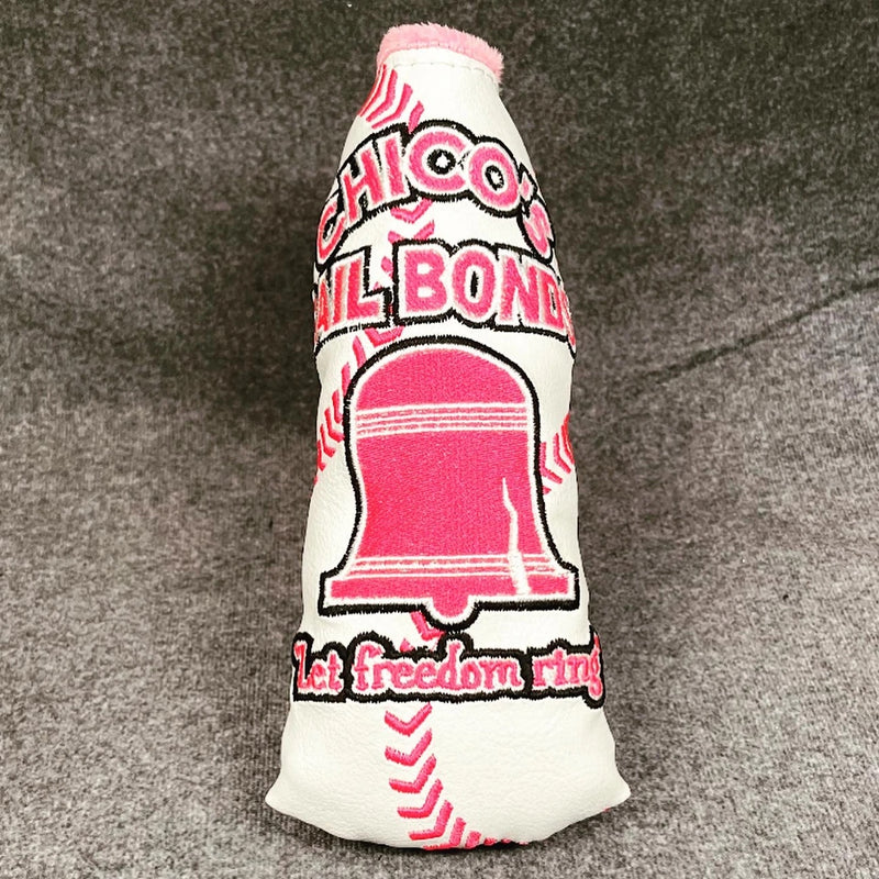 Patrick Gibbons Handmade White Baseball Breast Cancer Awareness Putter Cover