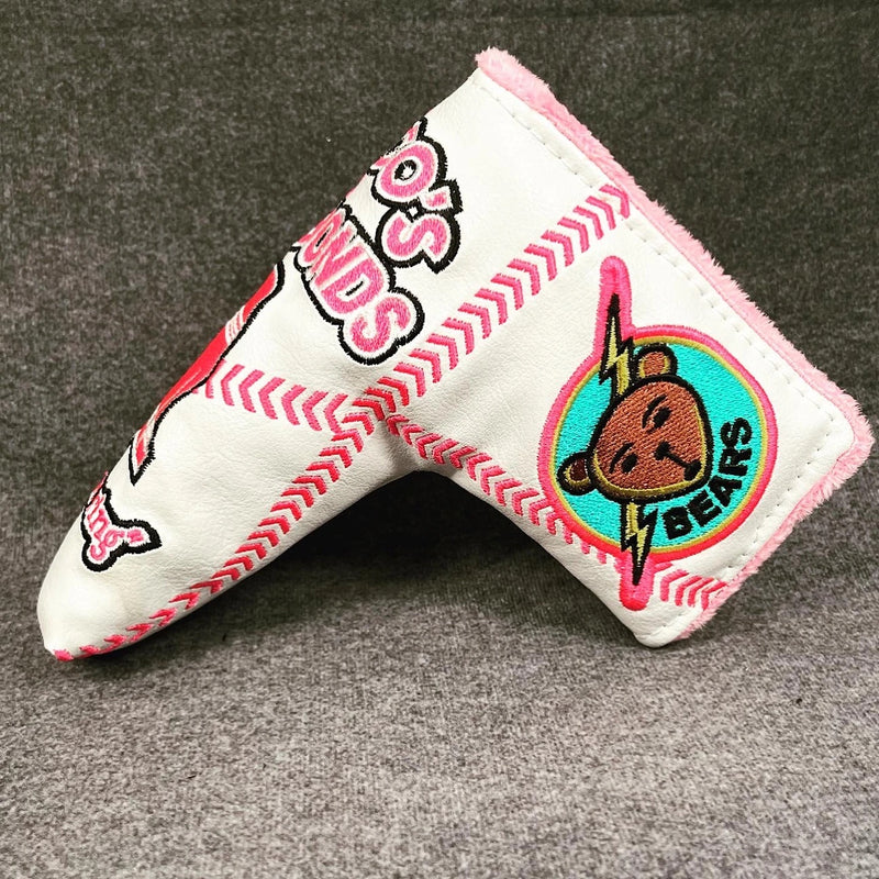 Patrick Gibbons Handmade White Baseball Breast Cancer Awareness Putter Cover