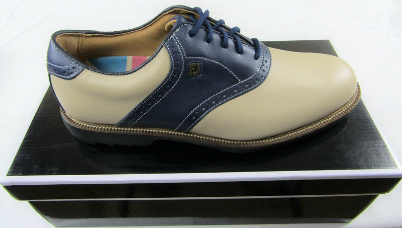 Footjoy Club Professionals Men's Golf Shoes, Bone & Navy, 57004 Size 9.5