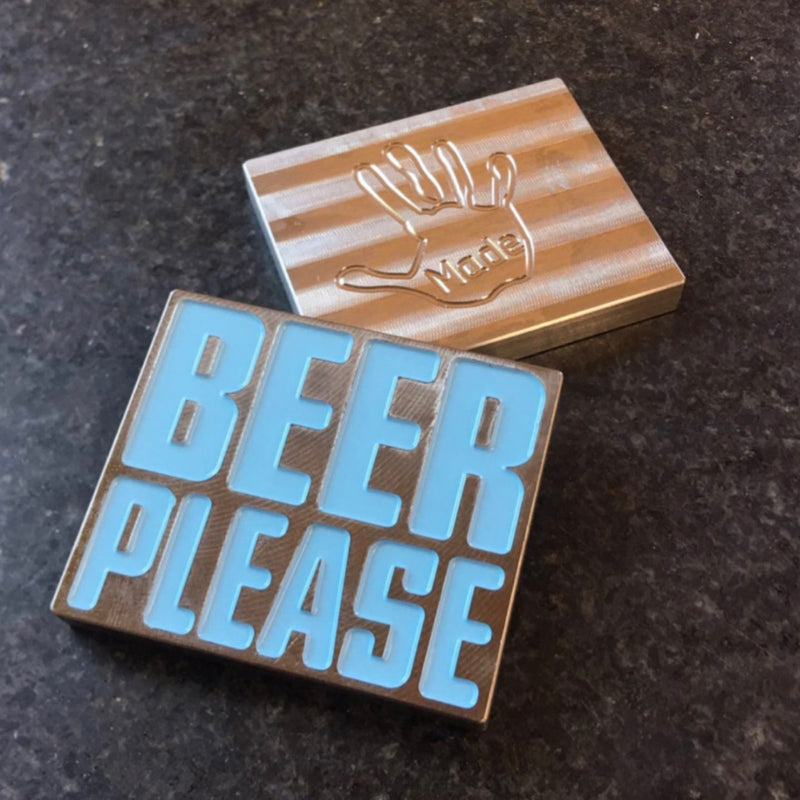 Handmade Silver and Blue Beer Please Ball Marker