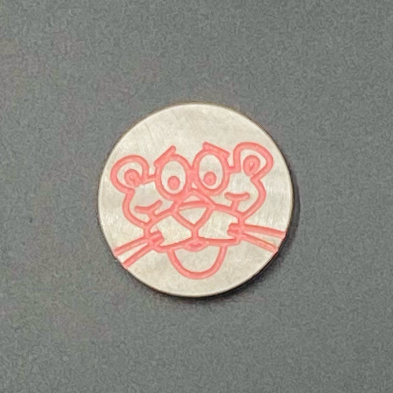 Handmade Pink Panther Breast Cancer Silver Ball Marker 1 of 20