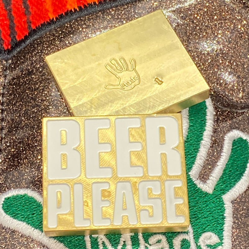 Handmade Gold and White Beer Please Ball Marker 1 of 25