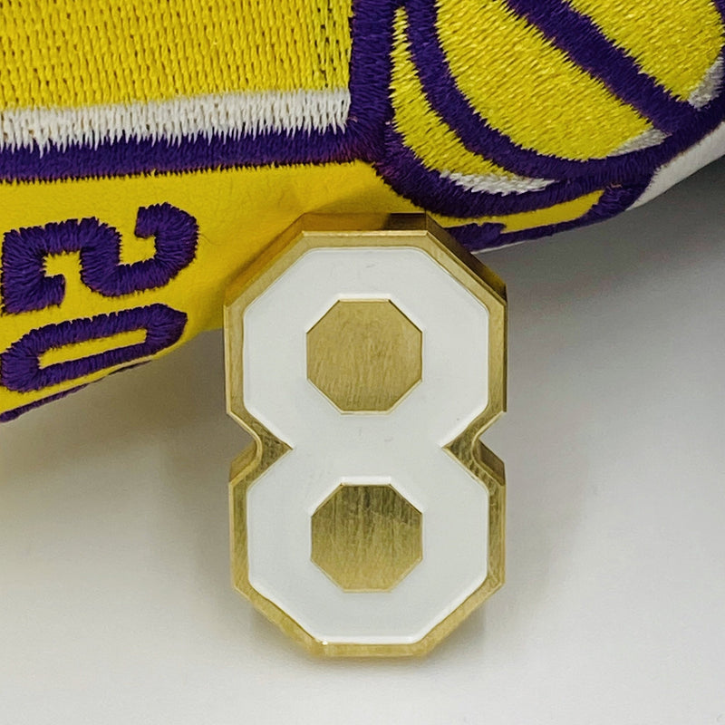 Handmade Kobe Gold and White Number 8 Ball Marker