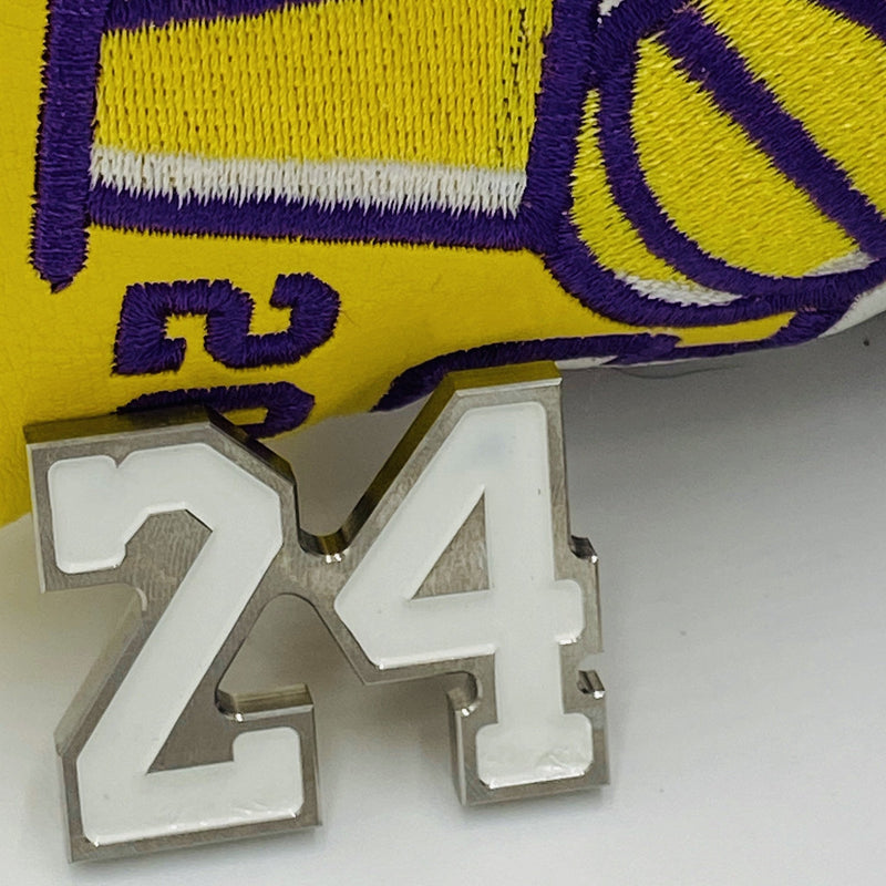 Handmade Kobe Silver and White Number 24 Ball Marker