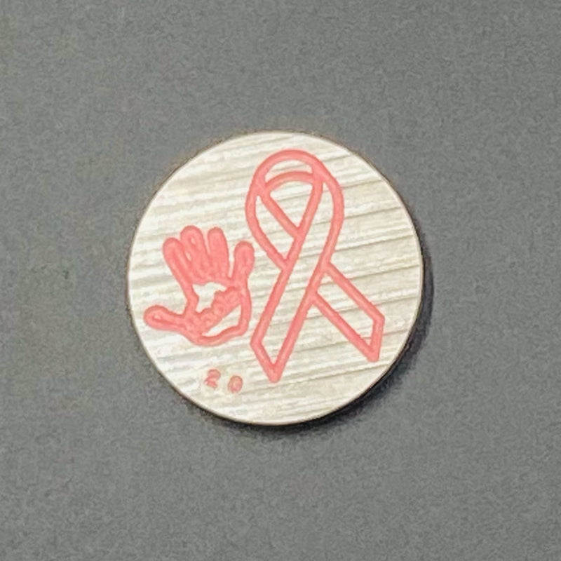 Handmade Pink Panther Breast Cancer Silver Ball Marker 1 of 20