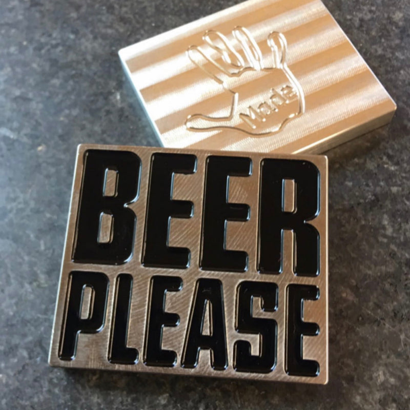 Handmade Silver and Black Beer Please Ball Marker