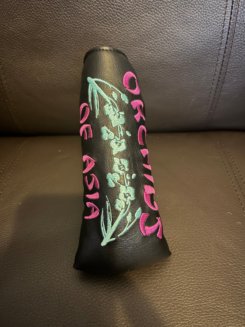 Patrick Gibbons Handmade Black Orchids of Asia Blade Putter Cover