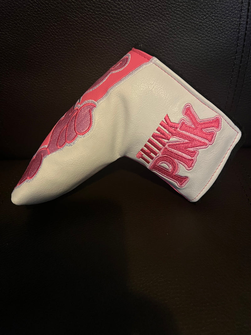 Patrick Gibbons Handmade Pink Panther Think Pink White Putter Cover