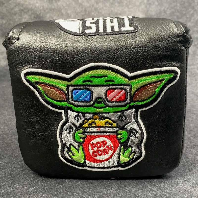 Handmade “Premier” Baby Yoda Putter Headcover - Black Mallet