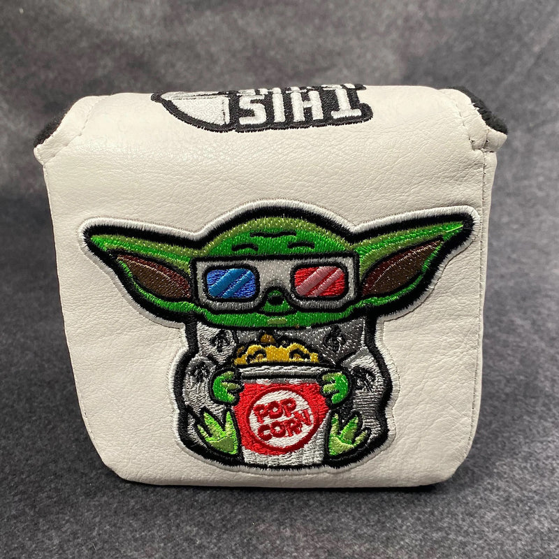 Handmade “Premier” Baby Yoda Putter Headcover - White Mallet