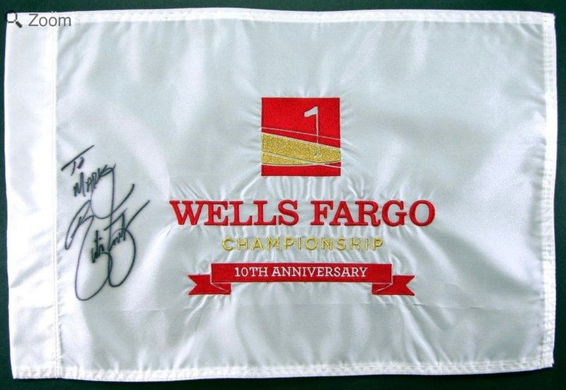 Rickie Fowler Signed Wells Fargo Championship Embroidered Pin Flag