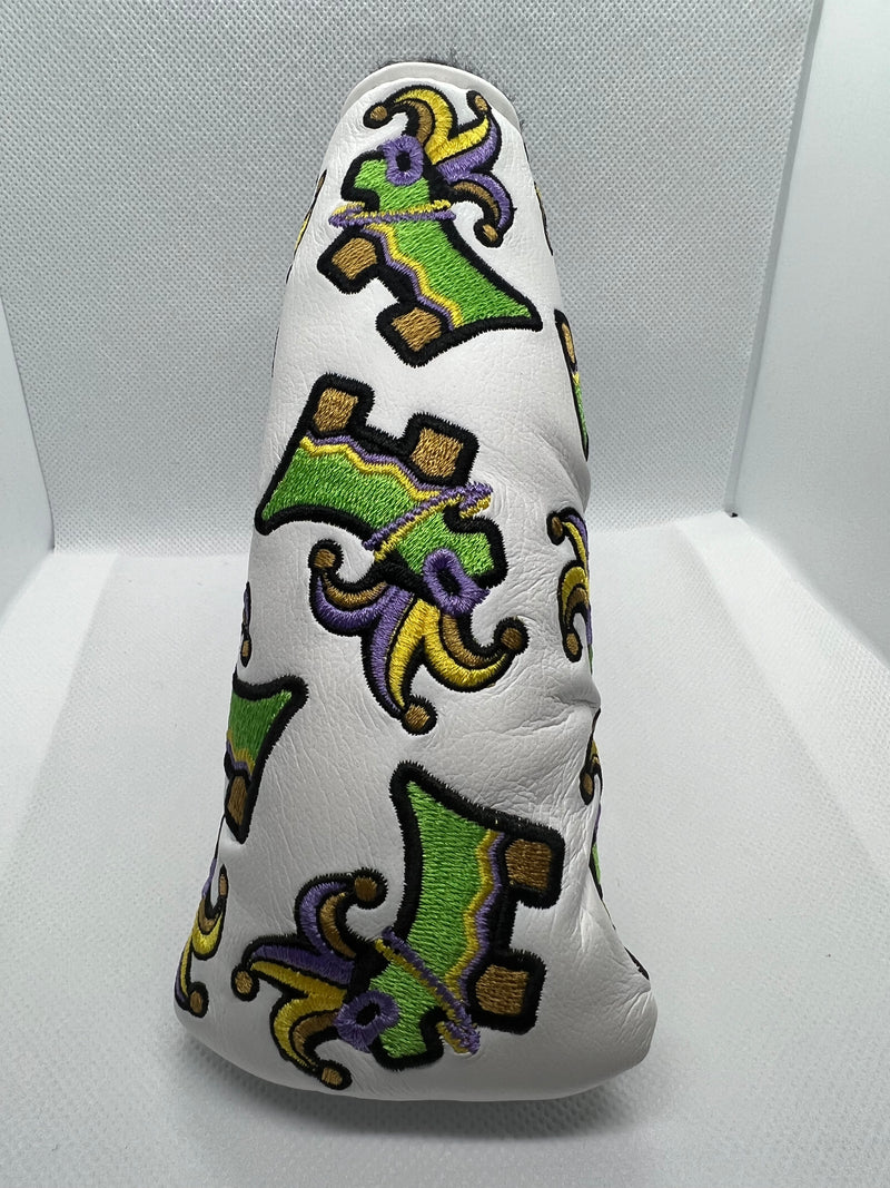 Scotty Cameron White Mardi Gras Jester Junk Yard Dog Putter Cover Titleist