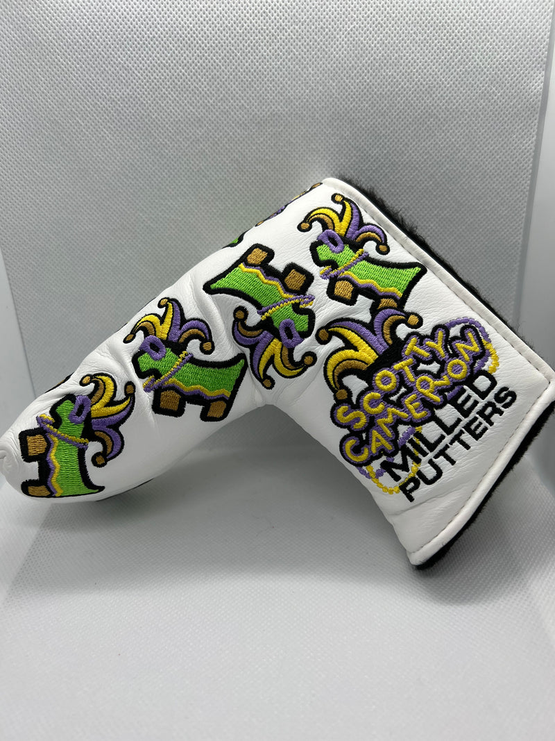 Scotty Cameron White Mardi Gras Jester Junk Yard Dog Putter Cover Titleist