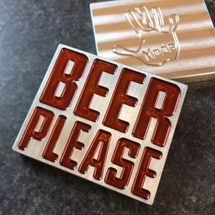 Handmade Silver and Red Beer Please Ball Marker