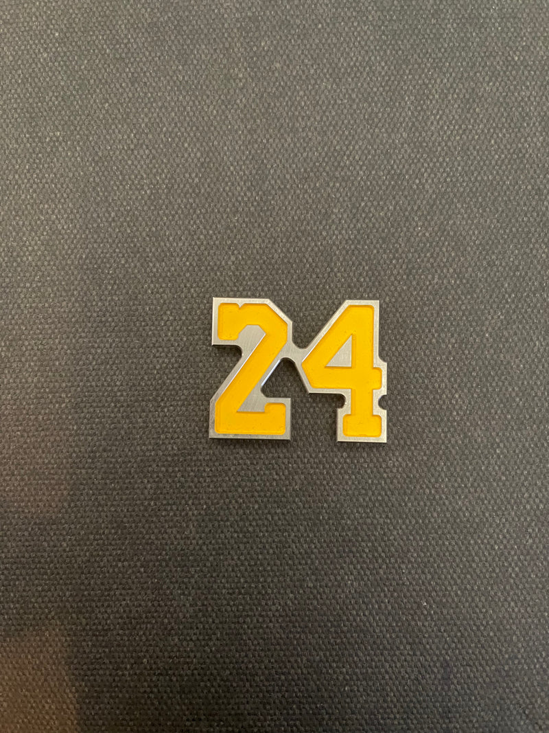 Handmade Kobe Silver and Yellow Number 24 Ball Marker