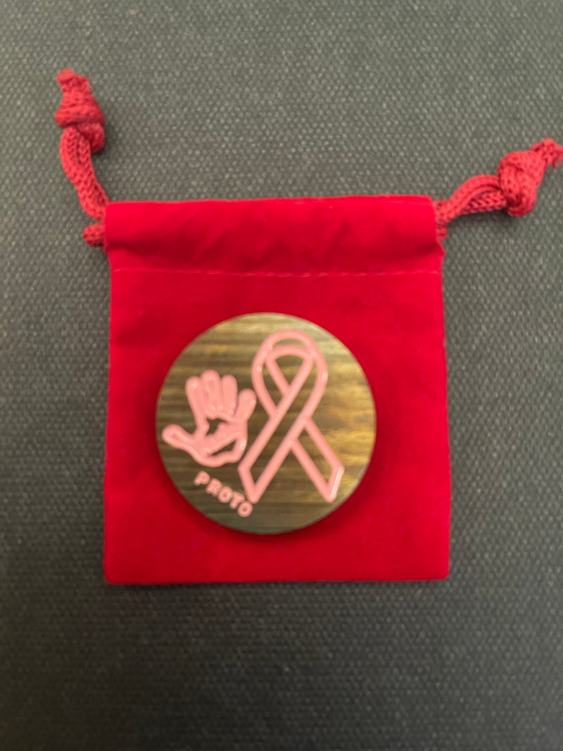 Handmade Pink Panther Breast Cancer SPECIAL Torched Ball Marker 1 of 1