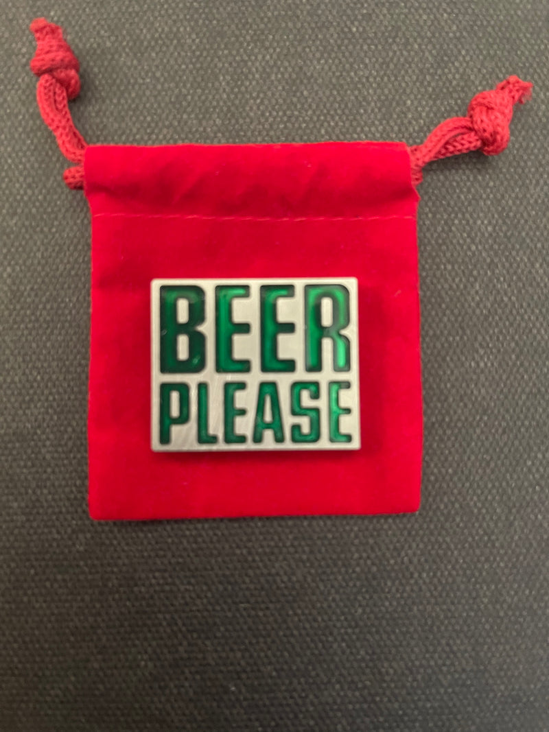 Handmade Silver and Green Beer Please Ball Marker