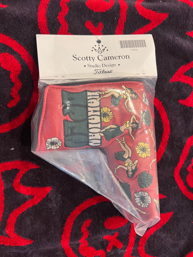 Scotty Cameron Red Hawaiian Open Hula Girl Blade Putter Cover NIB