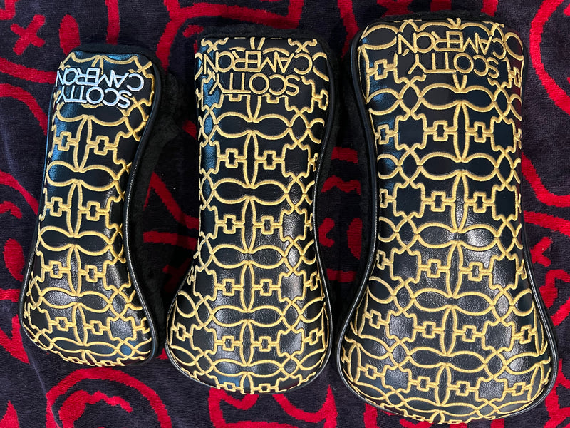 Scotty Cameron Black/Gold Wallpaper D,F,H New Cover Set of Three