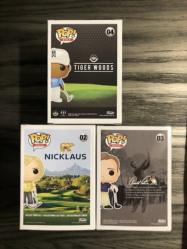 Tiger Woods Funko Pop 04 Special Edition and Arnold Palmer 03 And Jack Set Rare