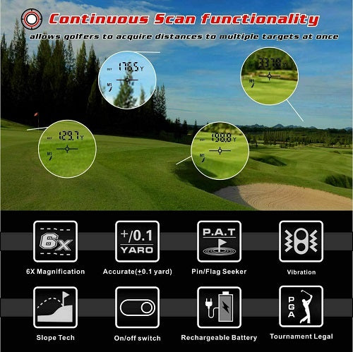 Golf Rangefinder, Laser Range Finder With Pinsensor And Physical Slope Switch