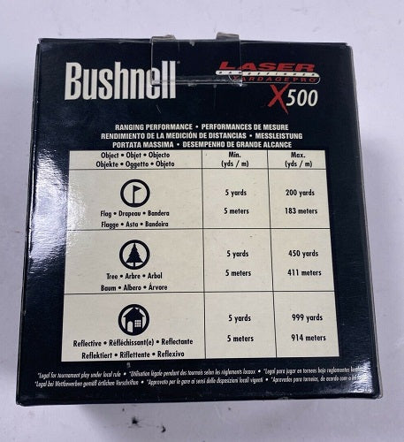 Bushnell Yardage Pro X500 Rangefinder Golf And Hunting With Black Case