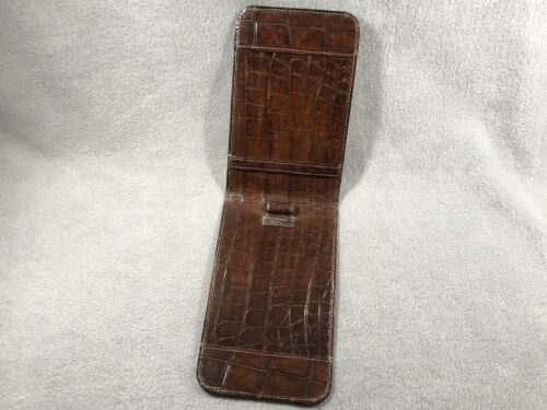 Genuine Handcrafted Brown Alligator/Crocodile Golf Scorecard/Yardage Book