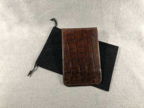 Genuine Handcrafted Brown Alligator/Crocodile Golf Scorecard/Yardage Book