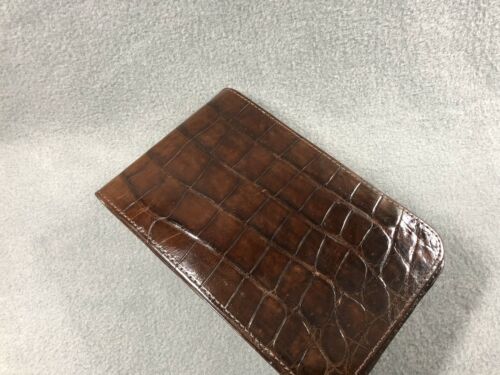 Genuine Handcrafted Brown Alligator/Crocodile Golf Scorecard/Yardage Book