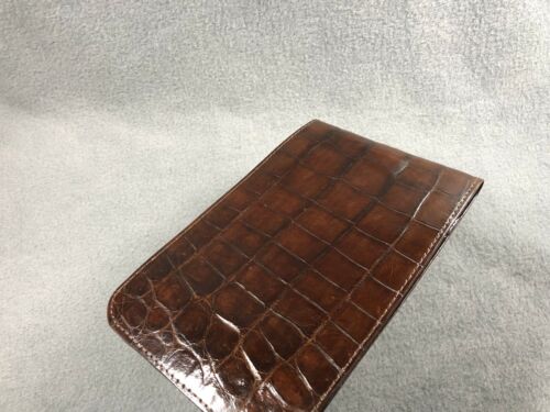 Genuine Handcrafted Brown Alligator/Crocodile Golf Scorecard/Yardage Book