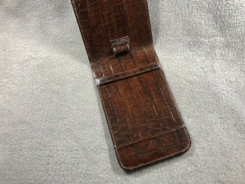 Genuine Handcrafted Brown Alligator/Crocodile Golf Scorecard/Yardage Book