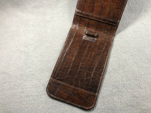 Genuine Handcrafted Brown Alligator/Crocodile Golf Scorecard/Yardage Book