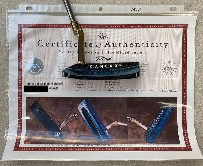 Scotty Cameron Craftsman SSS Carbon Putter Chromatic Blue Bronze Welded Neck