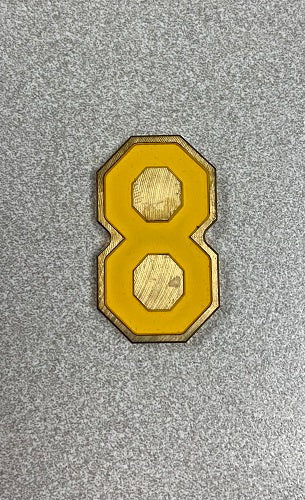 Handmade Kobe Gold and Yellow Number 8 Ball Marker