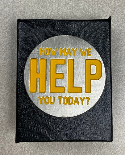 Handmade Ted "How May We Help You Today?" SPECIAL Yellow Ball Marker