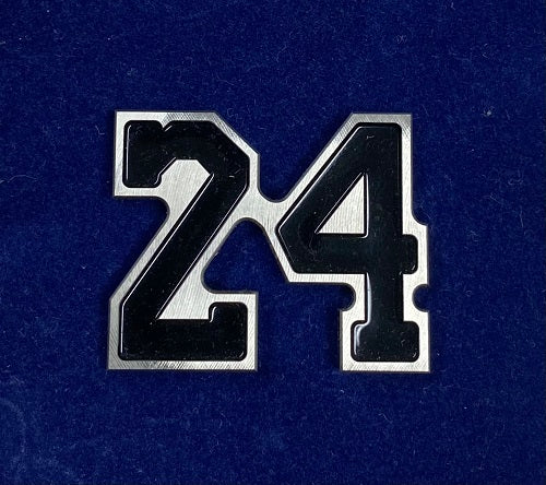 Handmade Kobe Silver and Black Number 24 Ball Marker